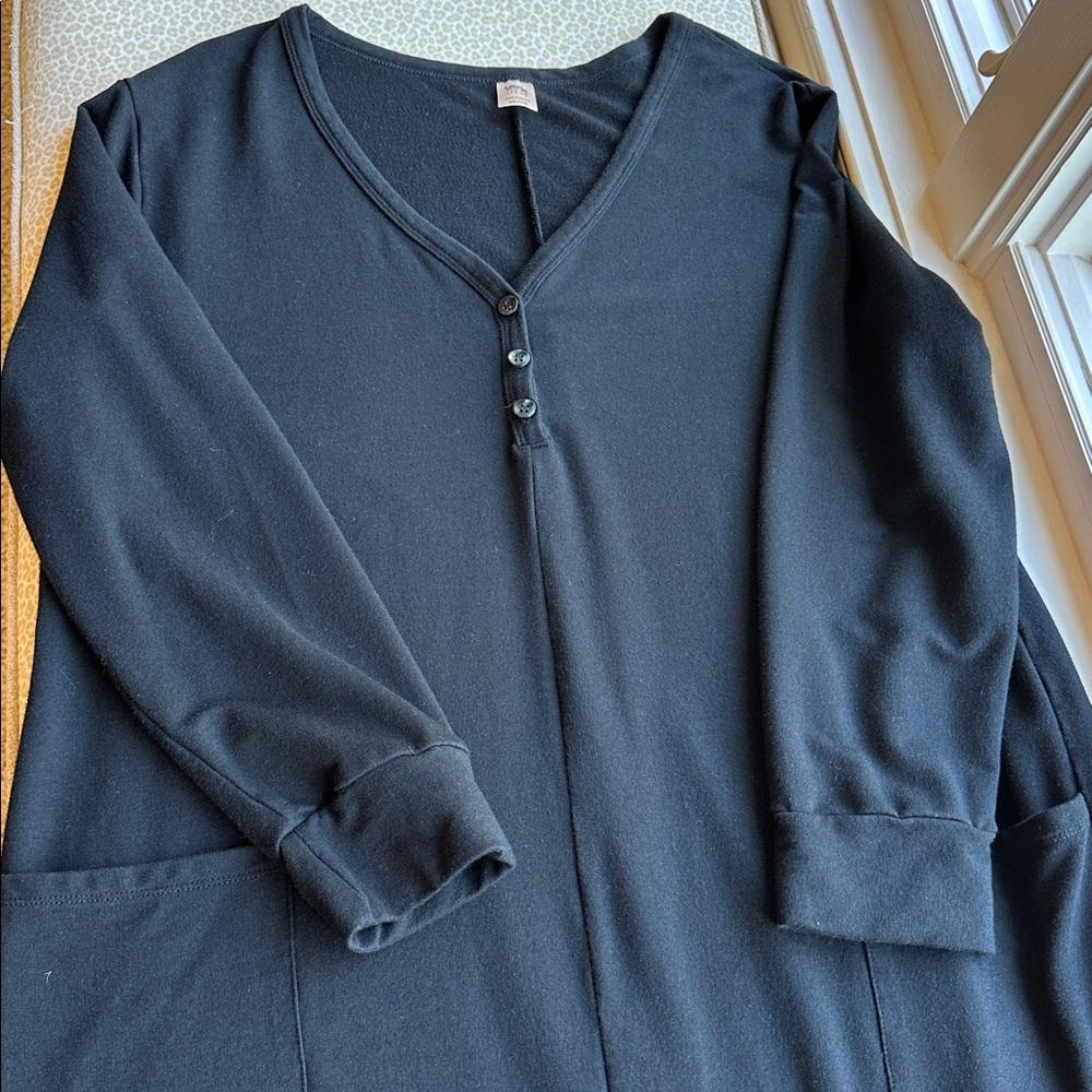 Smash + Tess Black Wednesday Romper Bamboo  Pajamas with Large Pocket size XXL
